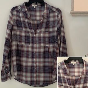 Joie: Plaid Button down blouse Sz: XS